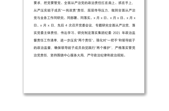 公司落实政治责任监督情况汇报范文集团国有企业国企工作汇报总结报告