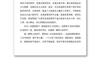 建團100周年優秀共青團干部優秀共青團員代表發言稿