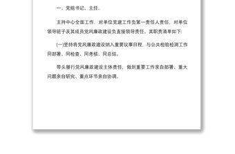 2022年度黨組成員抓黨建一崗雙責責任清單文稿