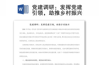 黨建調研：發揮黨建引領，助推鄉村振興