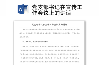 黨支部書記在宣傳工作會議上的講話
