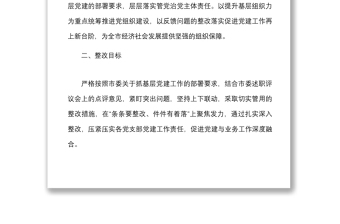 党建问题整改方案2021年度书记抓基层党建工作述职评议反馈问题整改方案范文