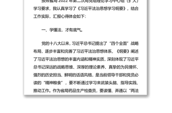 在2022年第二次理論學(xué)習(xí)中心組（擴(kuò)大）學(xué)習(xí)研討會(huì)上的發(fā)言（學(xué)習(xí)習(xí)近平法治思想學(xué)習(xí)綱要）
