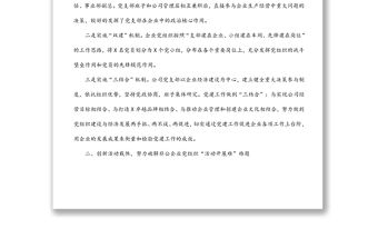 公司黨支部黨建工作匯報材料—黨建創新助推企業轉型跨越創偉業