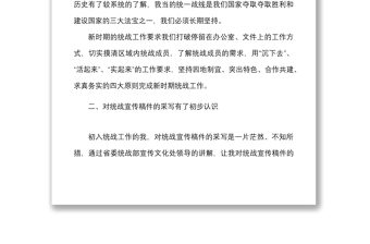 10篇培訓(xùn)心得統(tǒng)戰(zhàn)干部培訓(xùn)班學(xué)習(xí)心得體會(huì)范文10篇統(tǒng)一戰(zhàn)線研討發(fā)言材料