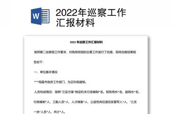 2022年巡察工作匯報材料