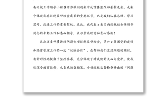 在集團涉糧問題專項巡視監(jiān)督檢查集中反饋暨整改部署推進會上的表態(tài)發(fā)言材料范文