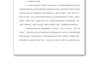 團市委領導班子2022年全會專題民主生活會對照檢查材料