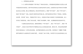 團(tuán)市委領(lǐng)導(dǎo)班子2022年全會專題民主生活會對照檢查材料