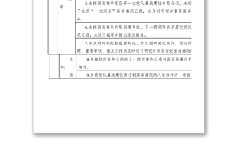 7张清单落实党风廉政建设主体责任负面清单（区党委）