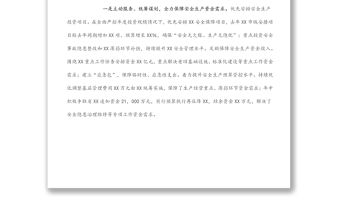 財務部主任安全履職履責述職報告