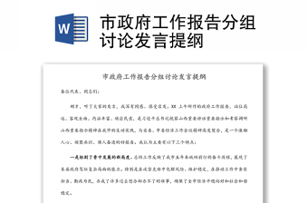 市政府工作報(bào)告分組討論發(fā)言提綱