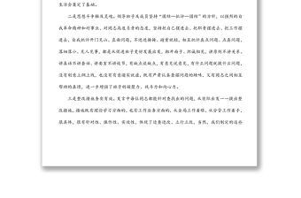 在2021年專題民主生活會上的點評講話