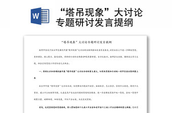 “塔吊現象”大討論專題研討發言提綱