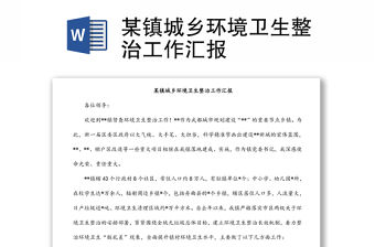 某鎮城鄉環境衛生整治工作匯報