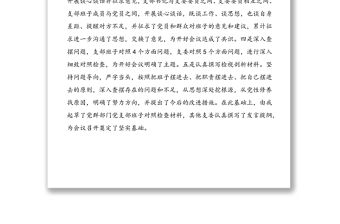 組織生活會支部會前準備情況及動員講話