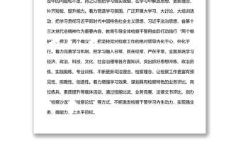 檢察長“能力作風建設年”活動研討發言