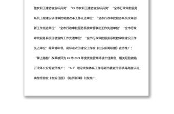 行政審批服務局2022年上半年工作總結