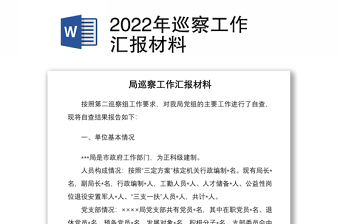 2022年巡察工作匯報材料