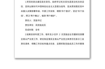 2022年度落實全面從嚴治黨主體責任任務分工及責任清單范文含工作任務分工黨組書記班子成員