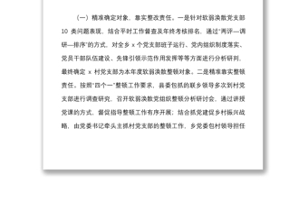 鄉(xiāng)鎮(zhèn)軟弱渙散黨組織整頓工作總結(jié)范文工作匯報報告