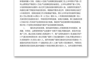 2022上半年工作總結暨下半年工作安排農業農村局