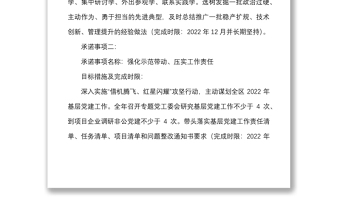 10篇承諾事項(xiàng)書記抓基層黨建工作承諾事項(xiàng)清單范文10篇含事項(xiàng)名稱目標(biāo)措施完成時(shí)限書記項(xiàng)目參考