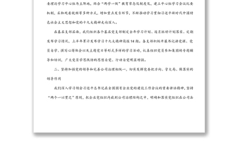 國(guó)有企業(yè)關(guān)于堅(jiān)持黨的領(lǐng)導(dǎo)、加強(qiáng)黨的建設(shè)進(jìn)展情況的報(bào)告