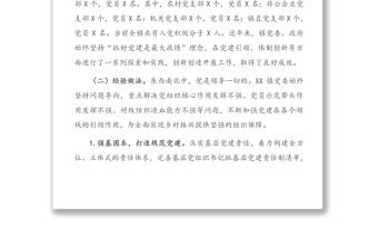 XX鎮(zhèn)基層黨建工作專題調(diào)研報告