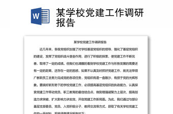 某學校黨建工作調(diào)研報告