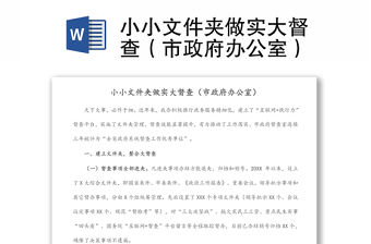 小小文件夾做實大督查（市政府辦公室）