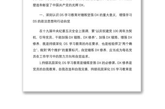 專題黨課講稿深學百年DS錘煉堅強黨性