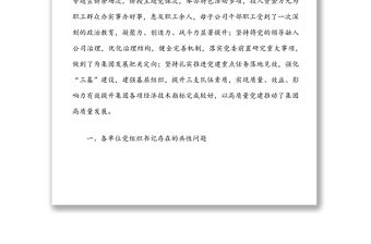 黨委書記在子公司黨組織書記抓基層黨建工作述職評議大會上的講話