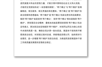 研討發(fā)言：深刻領悟“兩個確立”的決定性意義進一步增強“兩個維護”的政治自覺