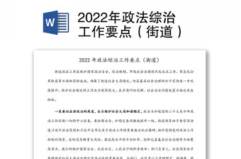 2022年政法綜治工作要點(diǎn)（街道）