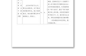 學校黨組織建設及黨員干部教師作風整頓行動問題整改清單范文