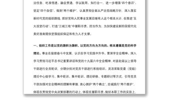 學習貫徹黨的十九屆六中全會精神專題研討班研討發言提綱