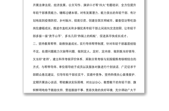 年輕干部培養(yǎng)工作匯報(bào)