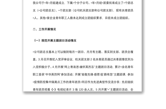 國企2022年上半年共青團工作總結(jié)