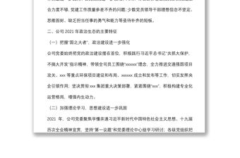 國有企業政治生態分析報告
