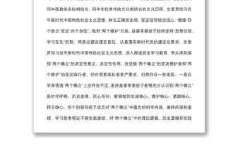 縣黨委常委班子黨史學(xué)習(xí)教育專題民主生活會(huì)對照檢查材料