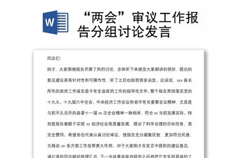 “兩會”審議工作報告分組討論發言