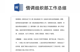 借調(diào)組織部工作總結(jié)