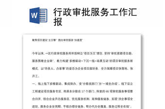 行政審批服務(wù)工作匯報(bào)