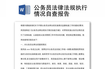 公務員法律法規執行情況自查報告