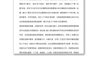 座談發言：黨建引領建設世界一流企業（黨委書記、董事長）