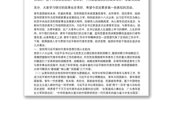在青年理論學(xué)習(xí)小組集中研討會上的總結(jié)講話