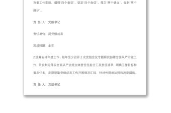市局黨組2022年度落實全面從嚴治黨主體責任任務分工及責任清單