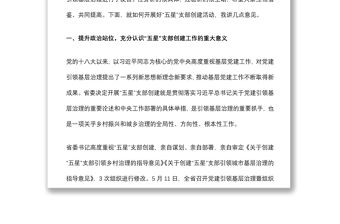 組織部長在全市黨建引領基層治理、五星支部創建暨組織工作重點任務推進會上的講話