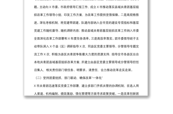 某市共青團黨建帶團建工作情況匯報